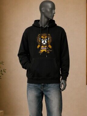 Mostly Heard Rarely Seen Men's 8-Bit Pixel Bear Hoodie Black Los Angeles Sz M